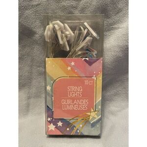 NEW Diamond Blue Pink White String of White LED Fairy Lights 10 Count 3.6 Feet